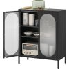 2-Door Sideboard Accent Table Liquor Cabinet in Black