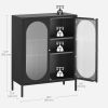 2-Door Sideboard Accent Table Liquor Cabinet in Black