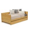 Twin Daybed with Roll Out Trundle in Light Yellow Brown