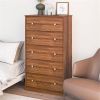 Modern 5-Drawer Bedroom Dresser in Rustic Brown Wood Finish