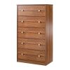 Modern 5-Drawer Bedroom Dresser in Rustic Brown Wood Finish