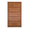 Modern 5-Drawer Bedroom Dresser in Rustic Brown Wood Finish