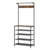 Modern Entryway Coat and Shoe Rack with 4 Shelves