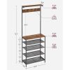 Modern Entryway Coat and Shoe Rack with 4 Shelves