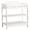 Modern White Wooden Changing Table with Safety Rail Pad and Strap