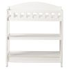 Modern White Wooden Changing Table with Safety Rail Pad and Strap