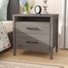 Modern Grey 2 Drawer Nightstand