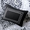 King/California King 4-Piece Black White Damask Comforter Set with Accent Pillow