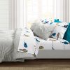 6 Piece King size Sheet Set in Teal Yellow White Floral Birds on Wire