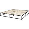 King size 10-inch Low Profile Modern Metal Wood Slat Platform Bed Frame