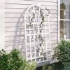 77-inch White Vinyl Lattice Garden Trellis with Arched Top