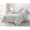 King Oversized Grey Ruffled Edge Microfiber Comforter Set