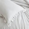 King Oversized Grey Ruffled Edge Microfiber Comforter Set