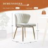 Ivory White Wingback Accent Side Chair with Gold Metal Legs