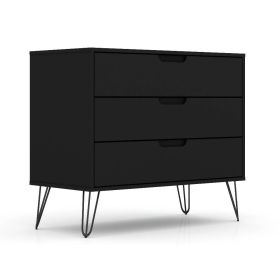 Modern Scandinavian Style Bedroom 3-Drawer Dresser in Black