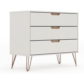 Modern Scandinavian Style 3-Drawer Dresser in Off-White