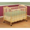 Farmhouse Natural Wood Crib with Locking Caster Wheels