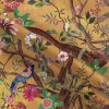 Floral Tree Birds Plants Flowers Shower Curtain in Brown Red Orange Green