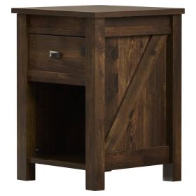 Farmhouse Bedroom Nightstand in Rustic Pine Finish