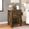 Farmhouse Bedroom Nightstand in Rustic Pine Finish