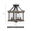 Round 4-Light 12.5-inch Metal Wood Farmhouse Ceiling Lamp