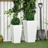 Modern Patio Flower Pot Planter Box in White