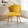 Mustard Yellow Wingback Accent Side Chair w/ Gold Metal Legs