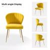 Mustard Yellow Wingback Accent Side Chair w/ Gold Metal Legs