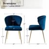 Navy Blue Wingback Accent Chair w/ Gold Metal Legs