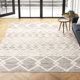 9-ft. x 12-ft. Persian Style Area Rug Grey Beige Ivory