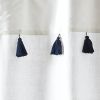 Navy and White Striped Cotton Shower Curtain