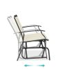 Patio Loveseat Swing Glider Rocker with Armrests in Off White