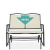 Patio Loveseat Swing Glider Rocker with Armrests in Off White