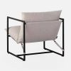 Modern Accent Chair in Beige Grey Tan Oatmeal with Metal Frame