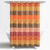 Orange Teal Floral Damask Boho Birds Shower Curtain