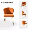 Orange Wingback Accent Side Chair with Gold Metal Legs