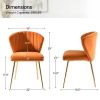 Orange Wingback Accent Side Chair with Gold Metal Legs