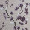 Shower Curtain with Purple Grey Beige Floral Blossom Pattern