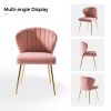 Pink Wingback Accent Side Chair with Gold Metal Legs