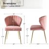 Pink Wingback Accent Side Chair with Gold Metal Legs