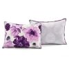 Full/Queen Purple Grey Flowers Lightweight Polyester Microfiber Quilt Set