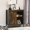 Farmhouse Cabinet Sideboard with Sliding Door in Rustic Brown