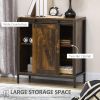 Farmhouse Cabinet Sideboard with Sliding Door in Rustic Brown