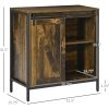 Farmhouse Cabinet Sideboard with Sliding Door in Rustic Brown