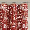 Floral Shower Curtain in Red White and Flowers Vines