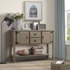 Farmhouse Cabinet with Storage Drawers in Rustic Taupe