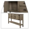 Farmhouse Cabinet with Storage Drawers in Rustic Taupe