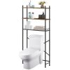 Industrial Metal Wood Style Over the Toilet Storage Shelving Unit