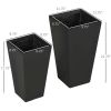 Modern Patio Flower Pot Planter Box in Black