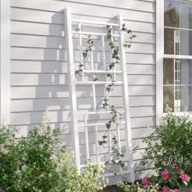 75-inch White Vinyl Outdoor Garden Trellis